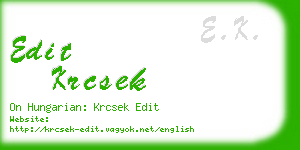 edit krcsek business card